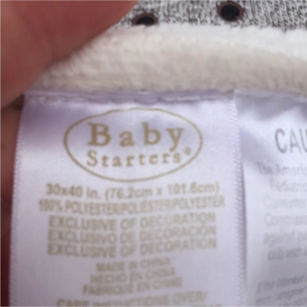 Baby Starters Cream Sock Monkey Blanket 30”x40”